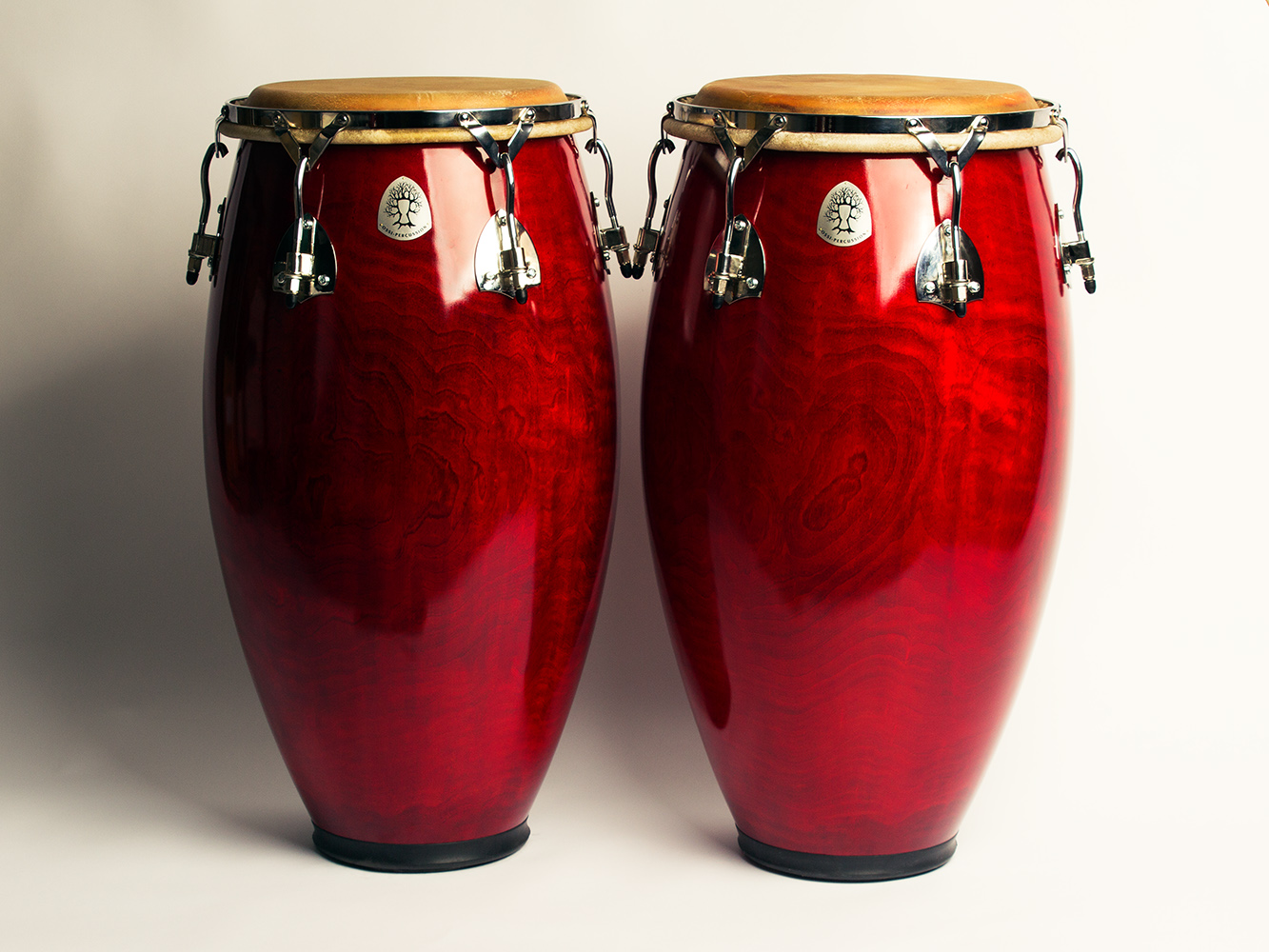 Traditional conga drums used in salsa music